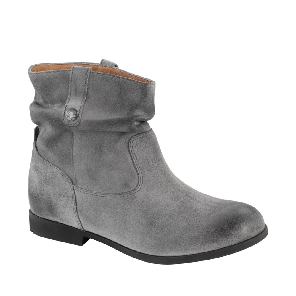 Birkenstock Sarnia Gray Suede Slouch Ankle Boots 38